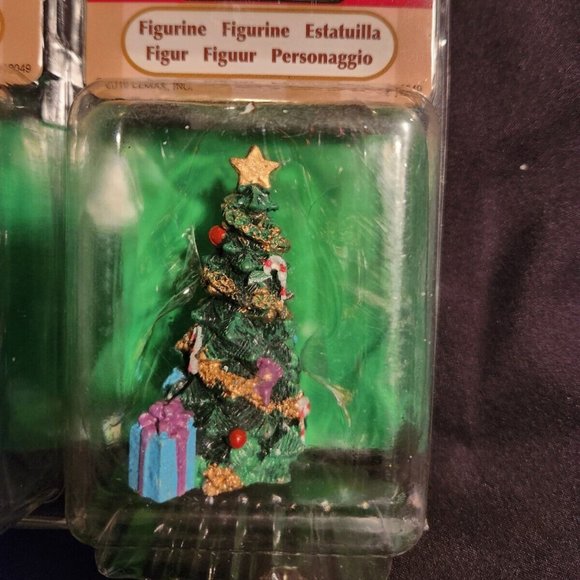 Vintage 9 New Lemax Holiday Village Christmas Tree Figure 2.5" Tall Polyresin - Picture 2 of 4
